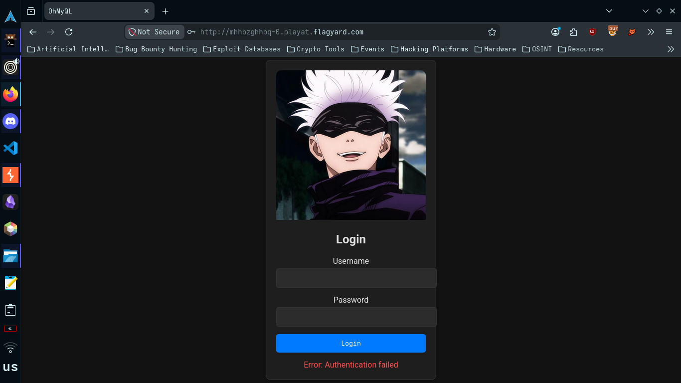 Login page